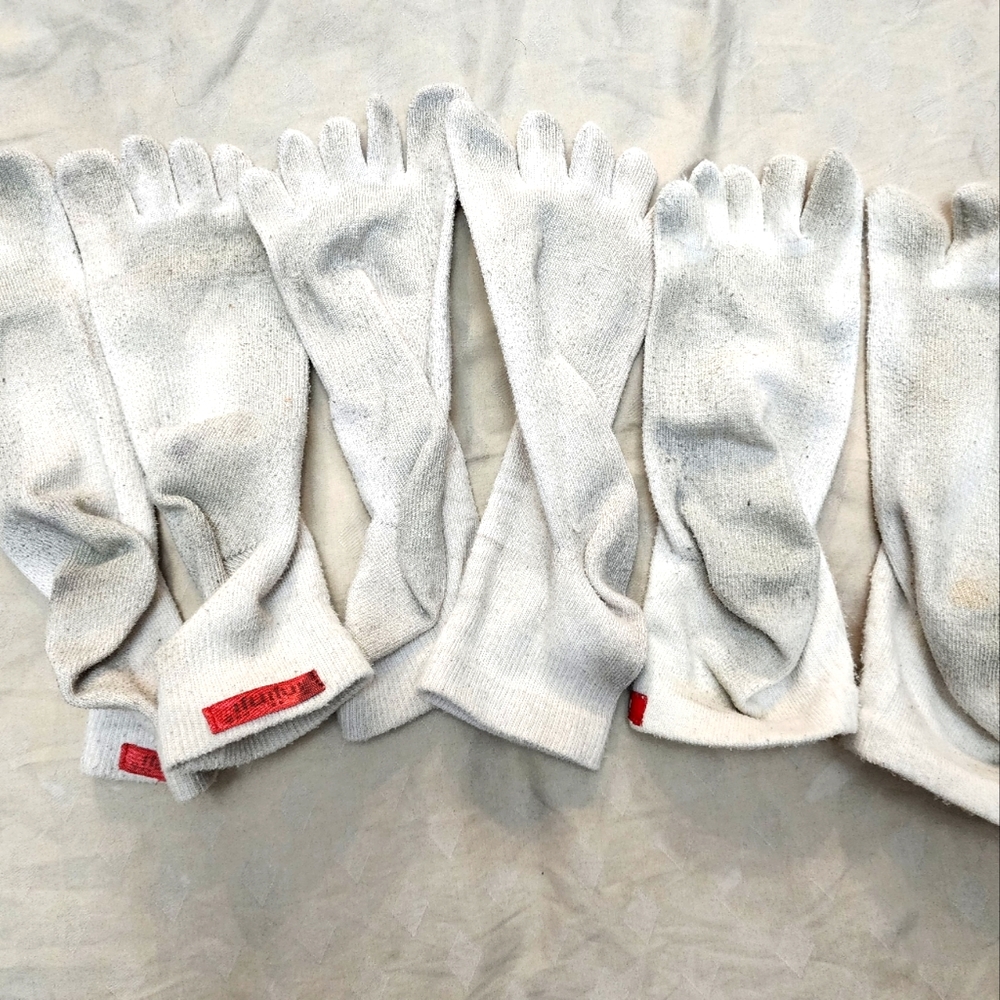 Lot of 3 pairs of Injinji Toesocks size Large Mens mini crew well loved
